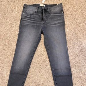 MADEWELL 9” midrise skinnies in washed black NWT
